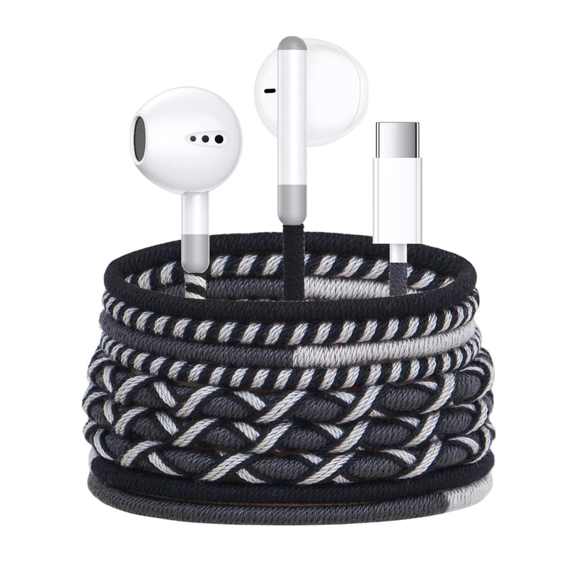 URIZONS USB-C Slúchadlá s Mikrofónom - Farebné Káblové Slúchadlá do Uší s Ovládaním Hlasitosti Kompatibilné s iPhone 15/16 Huawei