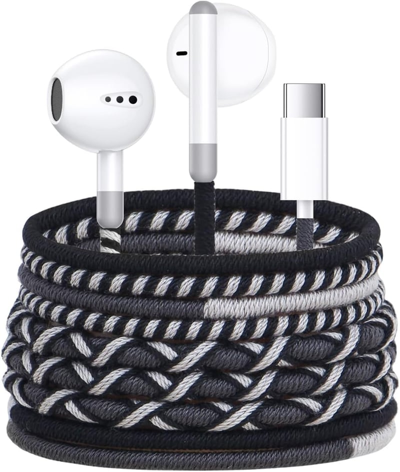 URIZONS USB-C Fülhallgató Mikrofonnal - Színes Vezetékes In-Ear Headset Hangerőszabályzóval iPhone 15/16 Huawei Kompatibilis