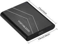 URLIATGA 2TB Külső Merevlemez, USB 3.1, Hordozható Vízálló és Ütésálló HDD PC, Mac, TV, Laptop Kompatibilis, Fekete 2