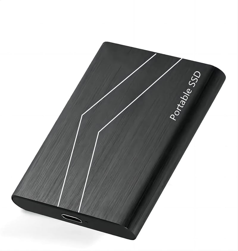URLIATGA 2TB Külső Merevlemez, USB 3.1, Hordozható Vízálló és Ütésálló HDD PC, Mac, TV, Laptop Kompatibilis, Fekete