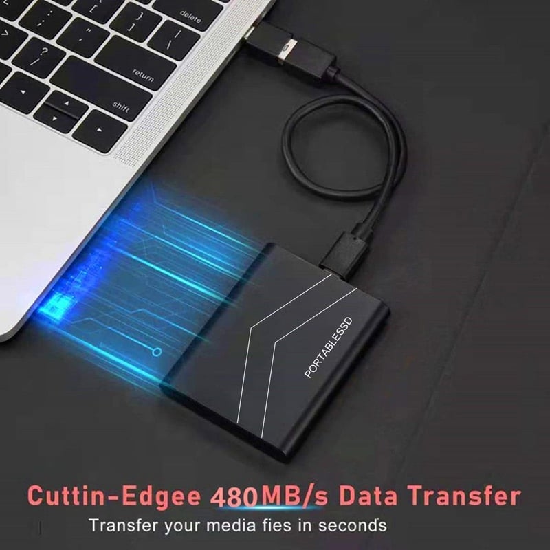 URLIATGA 2TB Külső Merevlemez, USB 3.1, Hordozható Vízálló és Ütésálló HDD PC, Mac, TV, Laptop Kompatibilis, Fekete