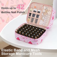 Uross Körömlakk Rendszerező Táska 42 Körömlakk Tárolására és LED Lámpával - Kozmetikai Szervező Műköröm Kellékekhez (Lipstick Girl) - 1 pc. (pack of 1), Dark Green 6