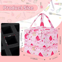Uross Körömlakk Rendszerező Táska 42 Körömlakk Tárolására és LED Lámpával - Kozmetikai Szervező Műköröm Kellékekhez (Lipstick Girl) - 1 pc. (pack of 1), Dark Green 3
