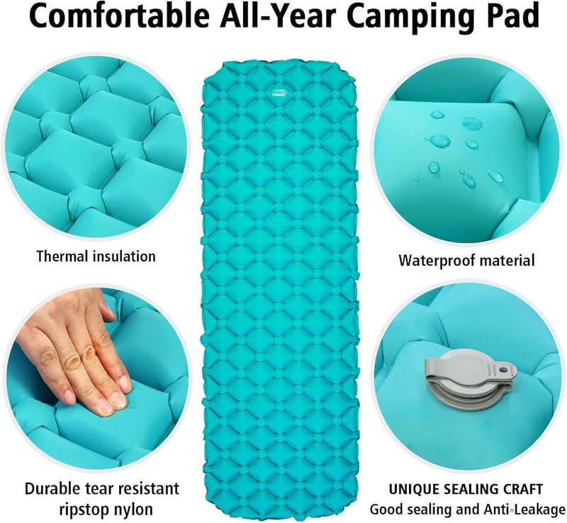 URPRO Camping Felfújható Matrac Ultralight Ergonomikus Hátizsákos Túrázáshoz Narancssárga