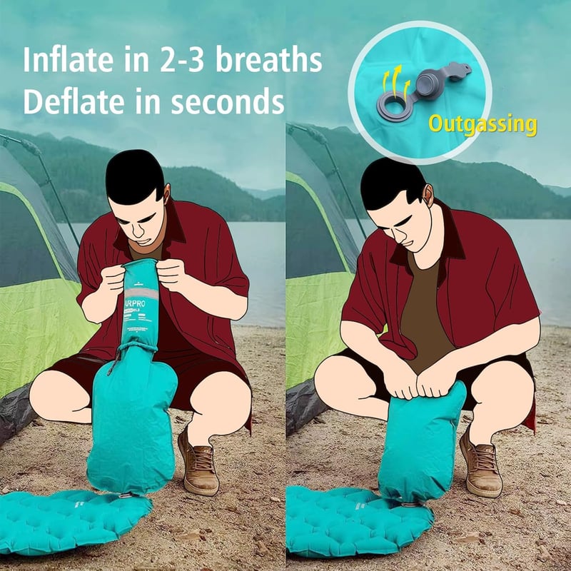 URPRO Camping Felfújható Matrac Ultralight Ergonomikus Hátizsákos Túrázáshoz Narancssárga