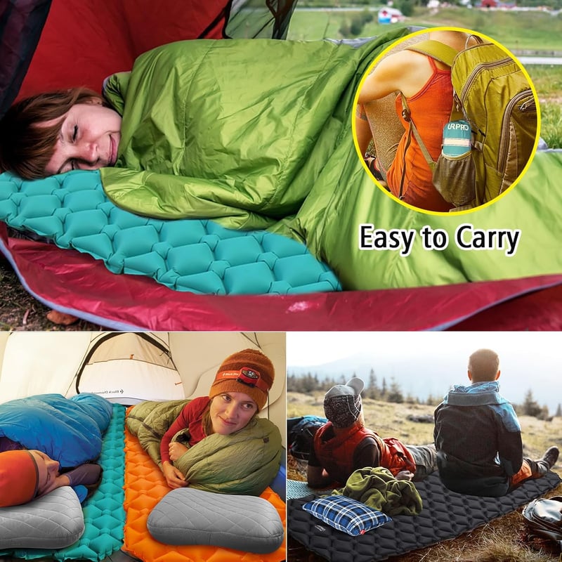 URPRO Camping Felfújható Matrac Ultralight Ergonomikus Hátizsákos Túrázáshoz Narancssárga