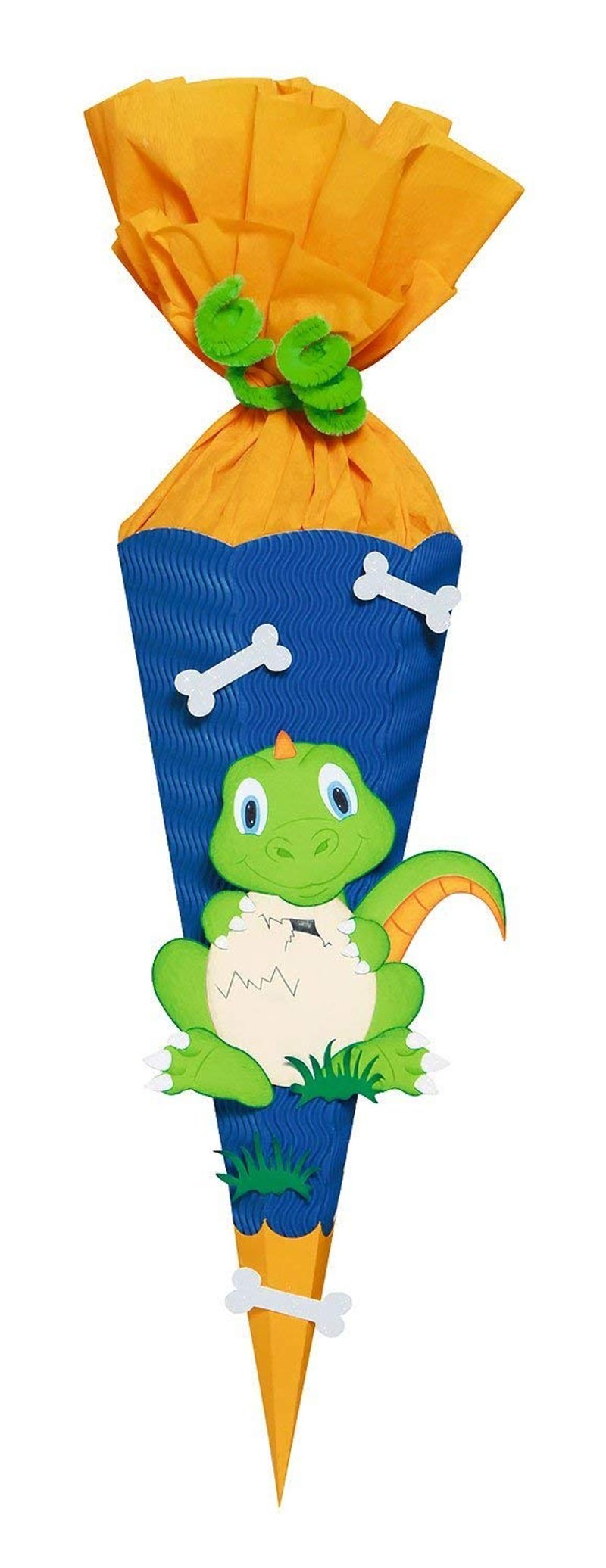 Ursus Schultüte Mini Dino súprava na výrobu školskej kornútky, šesťhranná, výška 41 cm, priemer 15 cm, vrátane šablóny a návodu