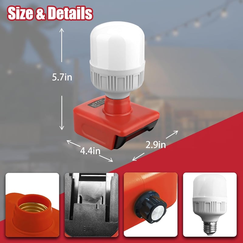 URUN 18V LED Munkalámpa Einhell Akkuhoz, 1300 Lm Reflektor Szereléshez
