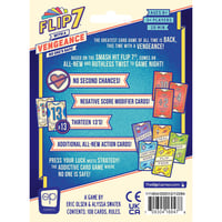 USAopoly Flip 7: with a Vengeance kartová hra – Samostatná hazardná hra s akčnými kartami – Rýchla rodinná a spoločenská hra od 8 rokov 3