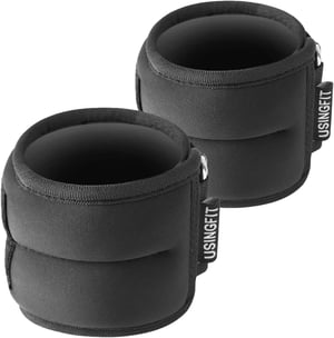 Set greutăți pentru încheieturi și glezne USINGFIT - negru - 1,5 kg x 2