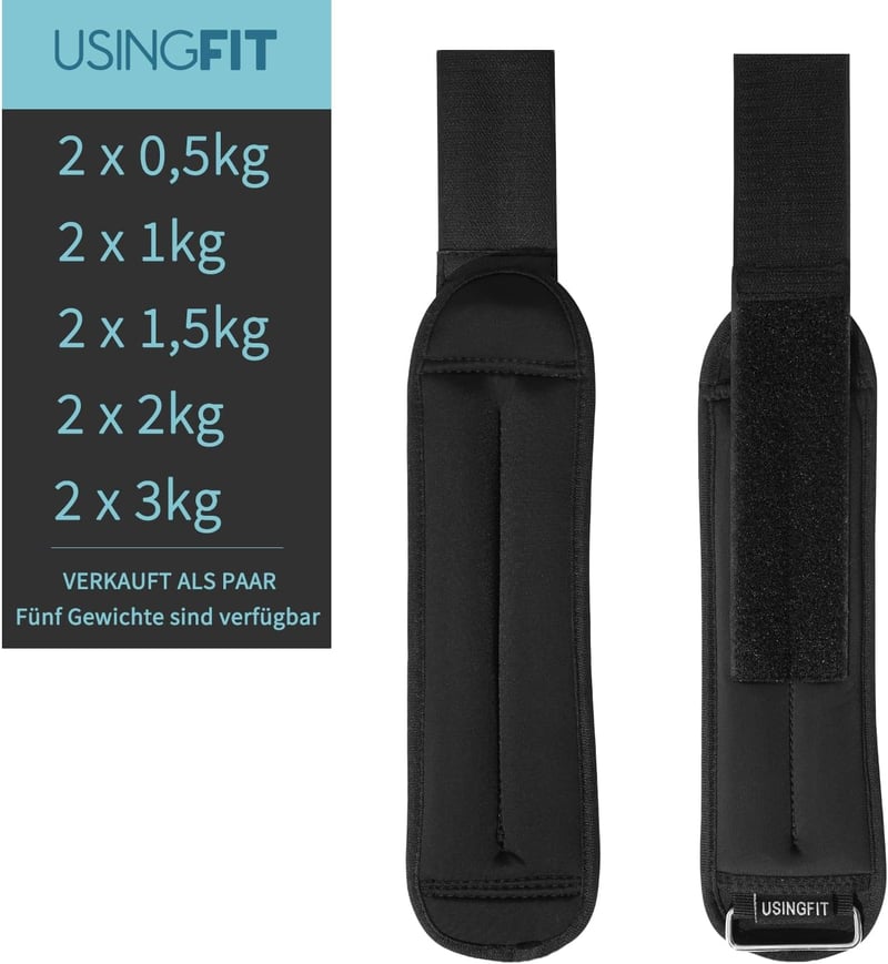 USINGFIT Súlyzott Csuklósúly és Lábsúly Szett Edzéshez 0,5-2 kg - 1.5 kg x 2