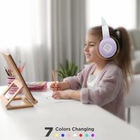 Detské Bluetooth slúchadlá Usoun s mačacími ušami a LED osvetlením, fialové, s mikrofónom, skladacie, bezdrôtové a káblové, slot na TF kartu, 3,5 mm jack 7