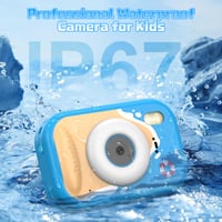 Usteetic Vodotesný detský digitálny fotoaparát 48MP 1080P modrý, 2,4-palcový displej, LED blesk, TF karta, pre dievčatá a chlapcov od 3 do 12 rokov 3