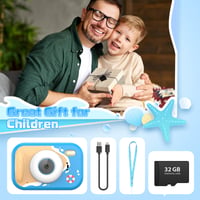 Usteetic Vodotesný detský digitálny fotoaparát 48MP 1080P modrý, 2,4-palcový displej, LED blesk, TF karta, pre dievčatá a chlapcov od 3 do 12 rokov 9