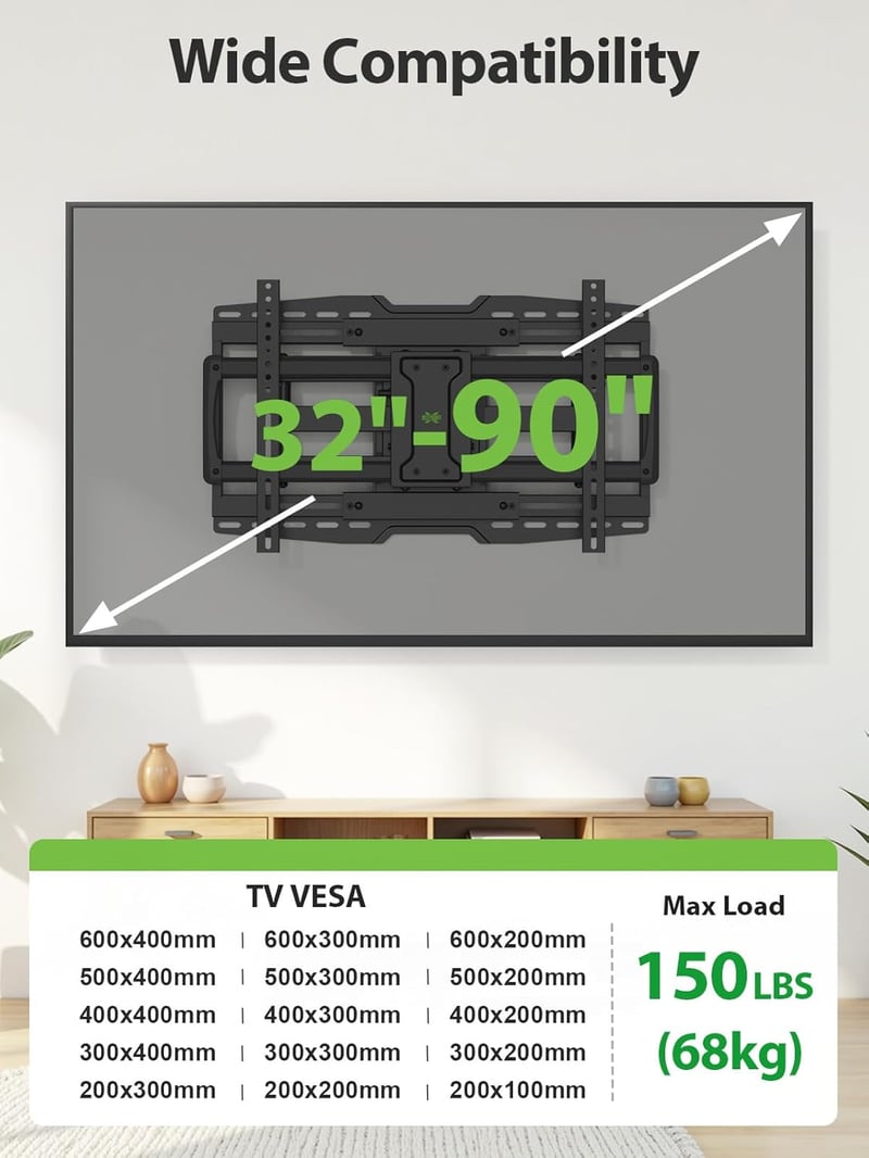 USX MOUNT TV fali tartó 32-90 colos tévéhez, dönthető és forgatható, max 150 kg