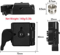 UTEBIT 323 Gyorskioldó Lemez Kameraállványhoz - Manfrotto 200PL Kompatibilis, 1/4"-3/8" Csavarral, 3 Szintezővel, 3kg Teherbírás, Alumínium, 5