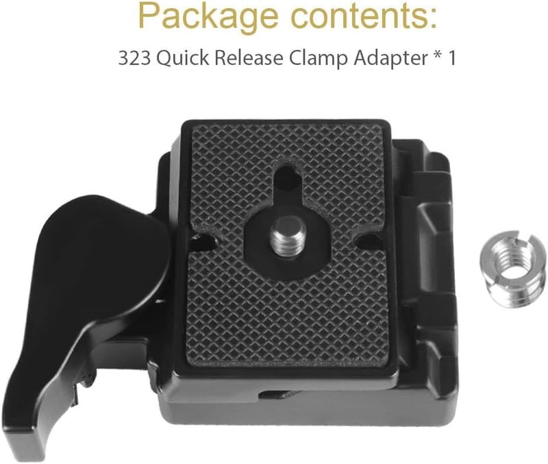 UTEBIT 323 Gyorskioldó Lemez Kameraállványhoz - Manfrotto 200PL Kompatibilis, 1/4"-3/8" Csavarral, 3 Szintezővel, 3kg Teherbírás, Alumínium,