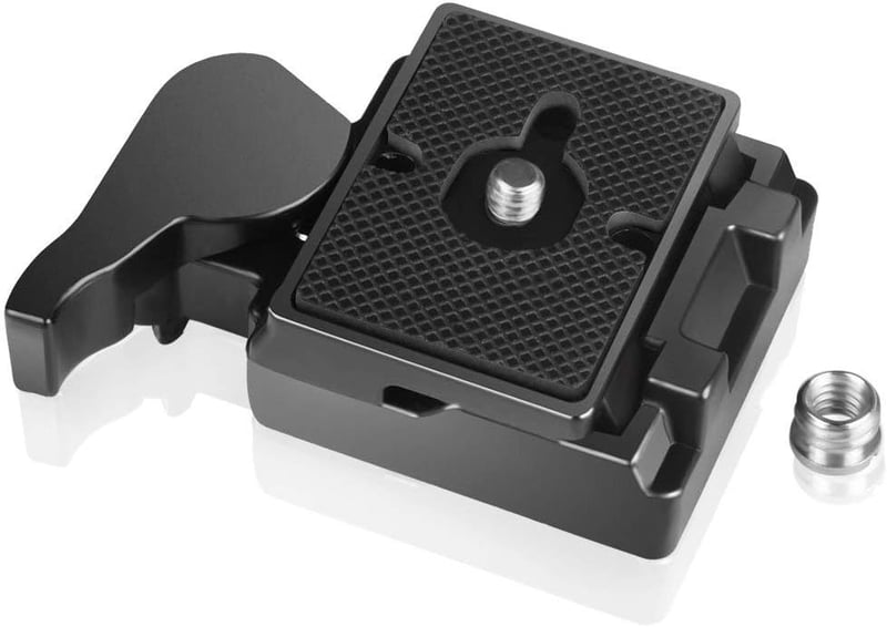 UTEBIT 323 Gyorskioldó Lemez Kameraállványhoz - Manfrotto 200PL Kompatibilis, 1/4"-3/8" Csavarral, 3 Szintezővel, 3kg Teherbírás, Alumínium,