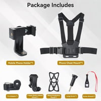 UTEBIT mellkasi heveder tartó akciókamerához és okostelefonhoz, GoPro / iPhone / Samsung kompatibilis 6