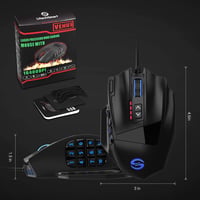 UtechSmart Venus Gamer Egér 12 Programozható Gombbal, 16400 DPI Lézeres Érzékelő, Állítható RGB Világítás, MMO Játékokhoz, PC Kompatibilis 5