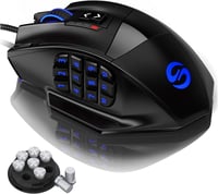 UtechSmart Venus Gamer Egér 12 Programozható Gombbal, 16400 DPI Lézeres Érzékelő, Állítható RGB Világítás, MMO Játékokhoz, PC Kompatibilis 1