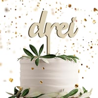 UTEFIF Fa Tortadísz 3-as Számmal - Születésnapi Dekoráció Fiúknak és Lányoknak, Festhető, Egyedi Díszítéshez 1