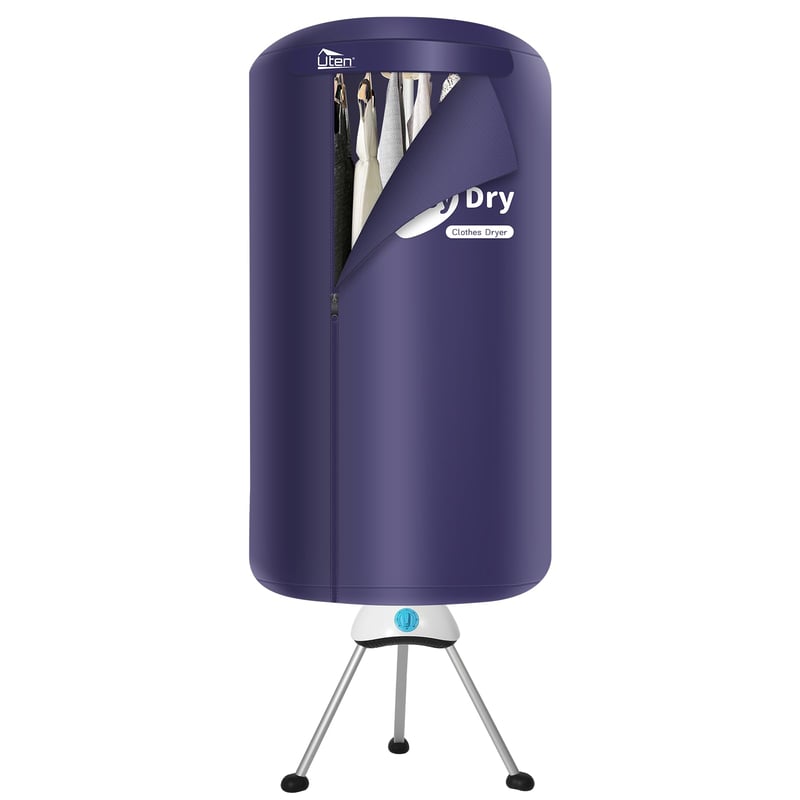 Uten električna sušilica rublja s toplinskom pumpom od 1000 W, 2 razine, 170 cm - tamnoplava
