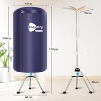 Uten 1000W Hőszivattyús Szárítógép Időzítővel, Kétszintes Elektromos Ruhaszárító Sötétkék 2