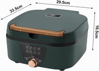 Elektrický bezdymový gril a hot pot Uten 2 v 1, dvojitá panvica s nepriľnavým povrchom, nastaviteľnou teplotou a jednoduchým čistením 7