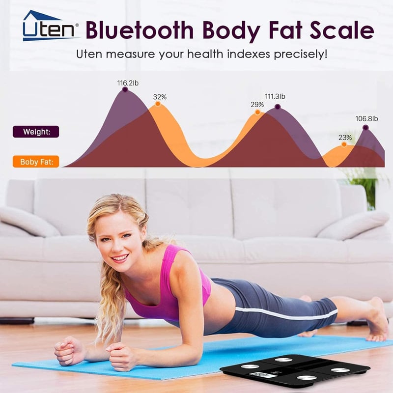 Uten Bluetooth Személyi Mérleg Testösszetétel Elemzéssel 180 kg