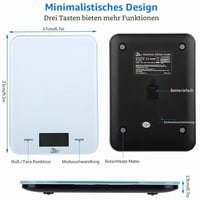 Cântar digital de bucătărie Uten, 8 kg/precizie 1 g, cu afișaj LCD, funcție de tară, cântar electronic pentru bijuterii 7