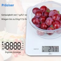 Cântar digital de bucătărie Uten, 8 kg/precizie 1 g, cu afișaj LCD, funcție de tară, cântar electronic pentru bijuterii 2