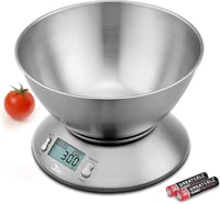 Uten Digitális Konyhai Mérleg Rozsdamentes Tálcával 5kg, Hőmérséklet Szenzorral 1