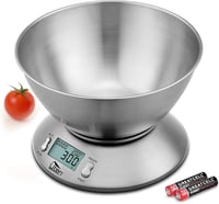 Uten Digitális Konyhai Mérleg Rozsdamentes Tálcával 5kg, Hőmérséklet Szenzorral 4