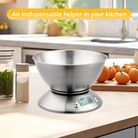 Uten Digitális Konyhai Mérleg Rozsdamentes Tálcával 5kg, Hőmérséklet Szenzorral 5