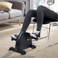 Mini bicicletă fitness Uten cu pedalier, rezistență reglabilă, covoraș antiderapant, pentru antrenamentul brațelor și picioarelor, acasă sau la birou, negru 5