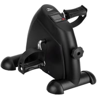 Mini bicicletă fitness Uten cu pedalier, rezistență reglabilă, covoraș antiderapant, pentru antrenamentul brațelor și picioarelor, acasă sau la birou, negru 1