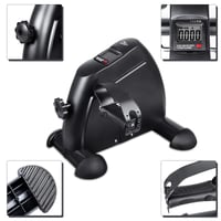 Mini bicicletă fitness Uten cu pedalier, rezistență reglabilă, covoraș antiderapant, pentru antrenamentul brațelor și picioarelor, acasă sau la birou, negru 2