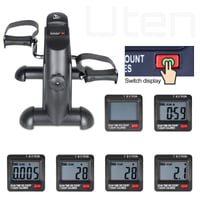 Mini bicicletă fitness Uten cu pedalier, rezistență reglabilă, covoraș antiderapant, pentru antrenamentul brațelor și picioarelor, acasă sau la birou, negru 3