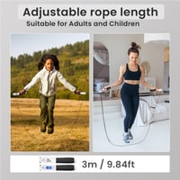 Švihadlo Uten s počítadlom pre dospelých a deti – nastaviteľné bezdrôtové fitness švihadlo so silikónovými rukoväťami 6