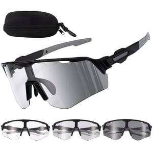 Ochelari de ciclism fotocromatici Utensilsto, negri, UV400, cu bandă pentru cap, ochelari de soare pentru bărbați și femei, pentru ciclism rutier, MTB, alergare, drumeții, pescuit, compatibili cu ochelari de vedere