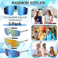 Utensilsto Schnelle Brille UV400 kerékpáros napszemüveg - zöld, kék, lila - 3 db 4