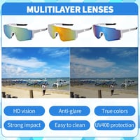 Utensilsto Schnelle Brille UV400 kerékpáros napszemüveg - zöld, kék, lila - 3 db 5