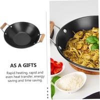UTHCLO Dupla Fogantyús Wok Serpenyő Ázsiai Ételekhez Gyors Hőelosztással 5