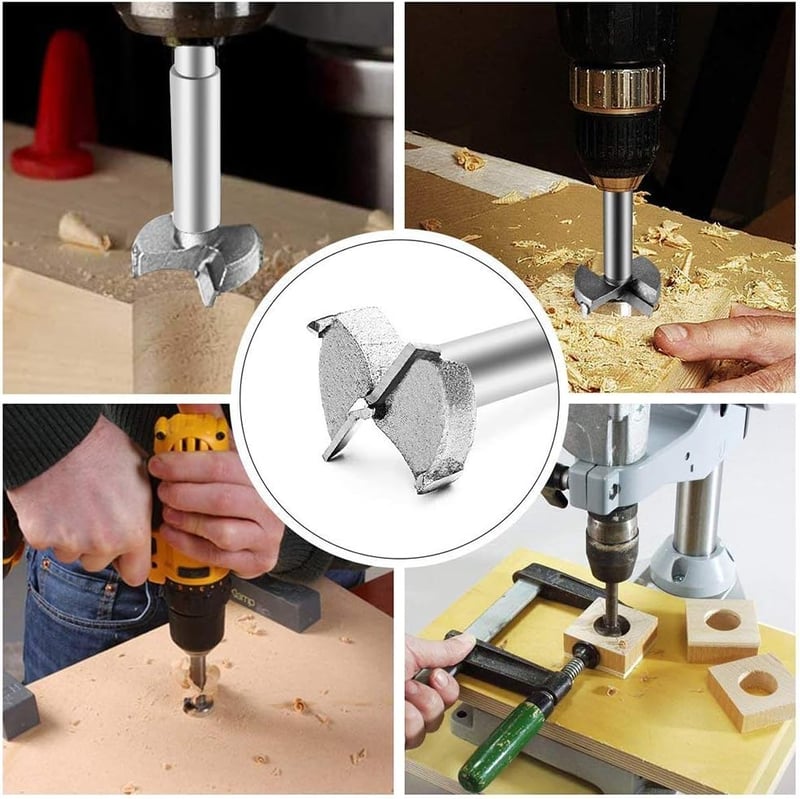 Utoolmart Forstner Fafúró 85mm Átmérő Keményfém Hegyű Professzionális Faipari Lyukfűrész Egyenes Szárú Kék