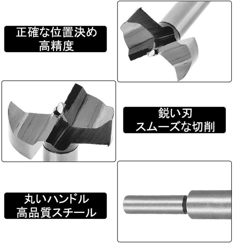 Utoolmart Forstner Fafúró 85mm Átmérő Keményfém Hegyű Professzionális Faipari Lyukfűrész Egyenes Szárú Kék