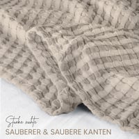 Utopia Bedding 100% bavlnená vaflová prikrývka khaki 228x182 cm – mäkká, ľahká, priedušná deka na posteľ alebo pohovku na všetky ročné obdobia 300 GSM 4