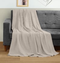 Utopia Bedding 100% bavlnená vaflová prikrývka khaki 228x182 cm – mäkká, ľahká, priedušná deka na posteľ alebo pohovku na všetky ročné obdobia 300 GSM 2