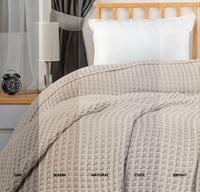 Utopia Bedding 100% bavlnená vaflová prikrývka khaki 228x182 cm – mäkká, ľahká, priedušná deka na posteľ alebo pohovku na všetky ročné obdobia 300 GSM 5