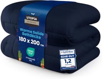 Utopia Bedding 180x200 cm Paplan Könnyű Takaró Lélegző Szövet Sötétkék 1